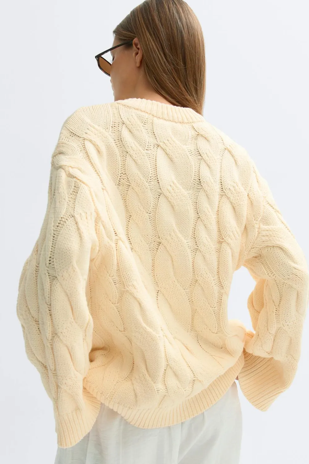 Gina Tricot Chunky knitted cabe cardigan Gul Hot