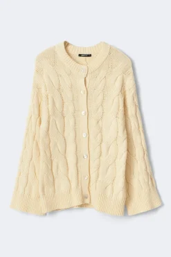 Gina Tricot Chunky knitted cabe cardigan Gul Hot