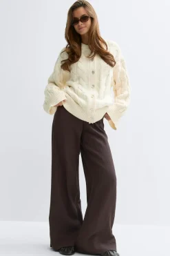 Gina Tricot Chunky knitted cabe cardigan Hvit Hot