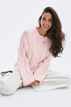 Gina Tricot Chunky knitted cabe cardigan Rosa Sale