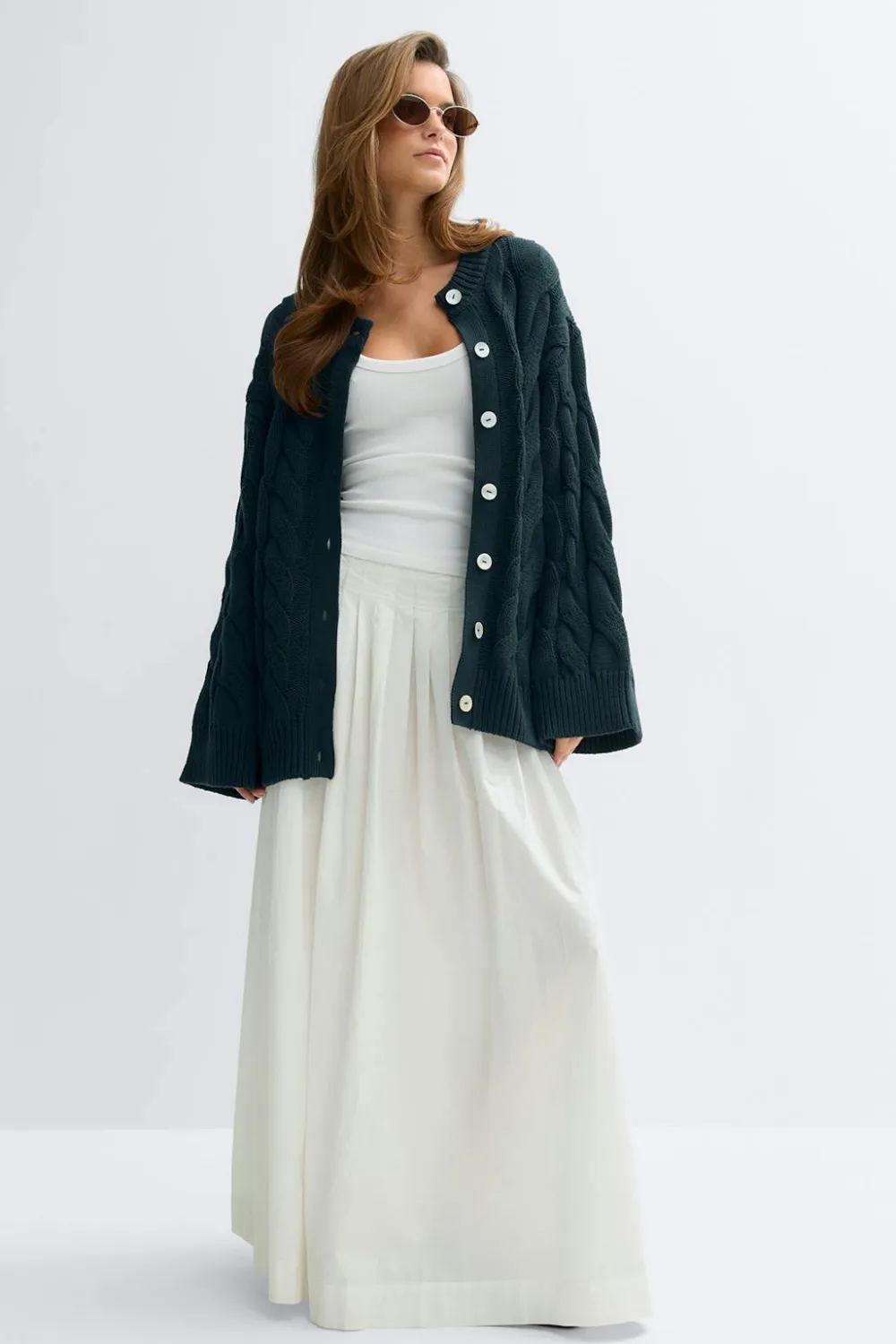 Gina Tricot Chunky knitted cabe cardigan Blå Sale