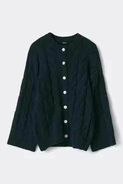 Gina Tricot Chunky knitted cabe cardigan Blå Sale
