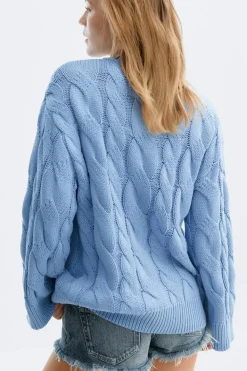 Gina Tricot Chunky knitted cabe cardigan Blå Clearance