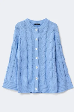 Gina Tricot Chunky knitted cabe cardigan Blå Clearance