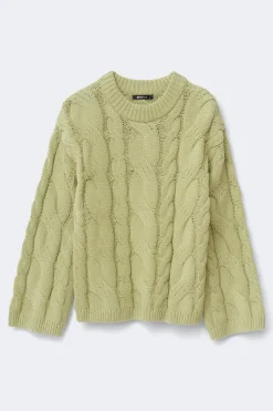 Gina Tricot Chunky knitted cabe weater Grønn Clearance