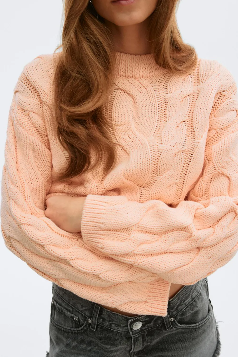 Gina Tricot Chunky knitted cabe weater Oransje Outlet