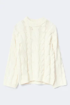 Gina Tricot Chunky knitted cabe weater Hvit Hot