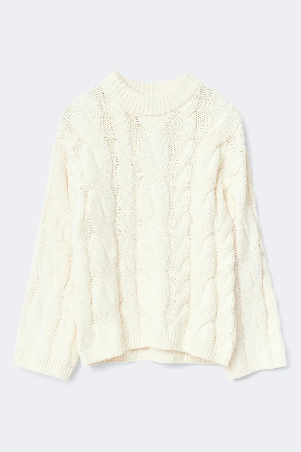 Gina Tricot Chunky knitted cabe weater Hvit Hot