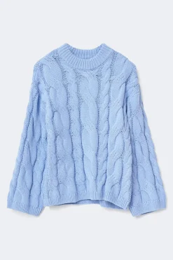 Gina Tricot Chunky knitted cabe weater Blå New