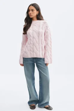 Gina Tricot Chunky knitted cabe weater Rosa Discount