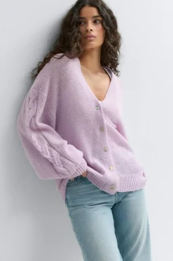 Gina Tricot Chunky knitted cardigan Lilla Outlet