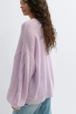 Gina Tricot Chunky knitted cardigan Lilla Outlet