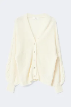 Gina Tricot Chunky knitted cardigan Hvit Hot