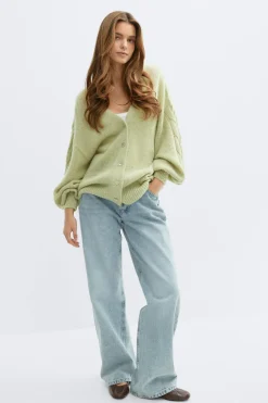 Gina Tricot Chunky knitted cardigan Grønn