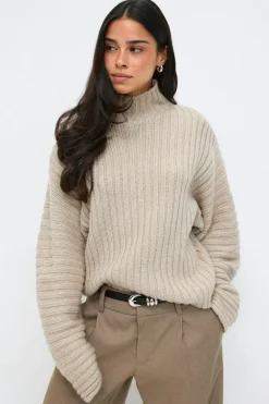 Gina Tricot Chunky turteneck knit weater Beige Clearance