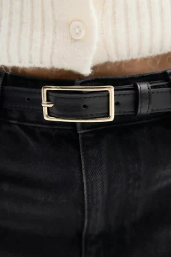Gina Tricot Clean rectangular belt Svart Online
