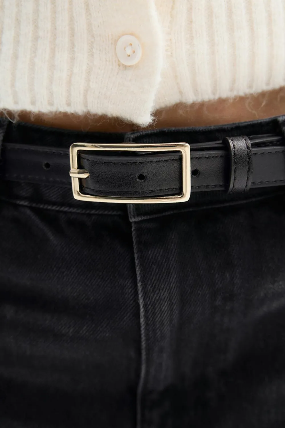 Gina Tricot Clean rectangular belt Svart Online