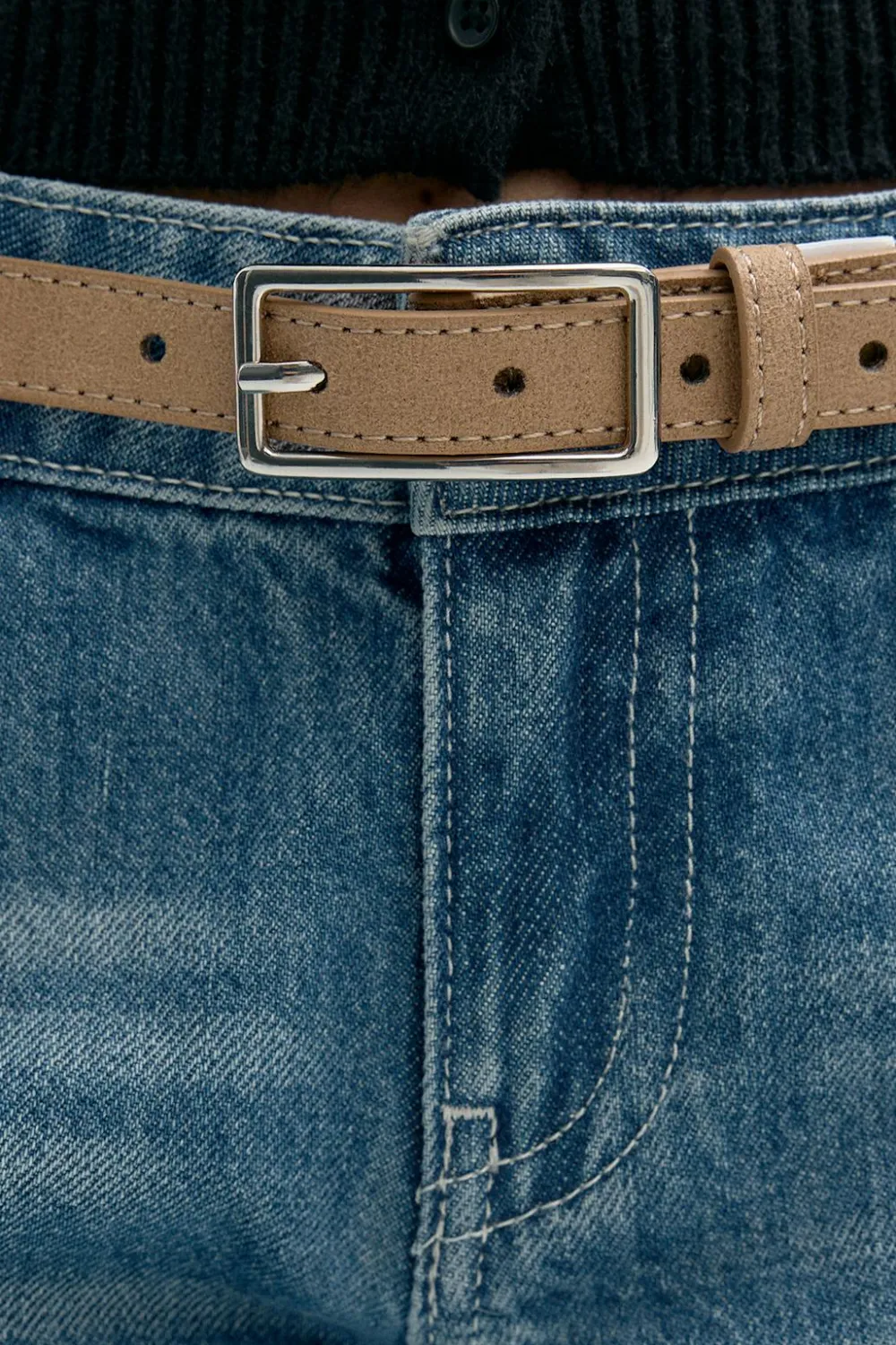 Gina Tricot Clean rectangular belt Beige Online