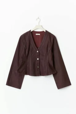 Gina Tricot Coated deni jacket Rød Best