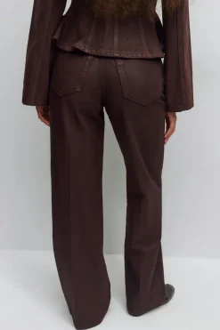 Gina Tricot Coated jeans Rød Clearance