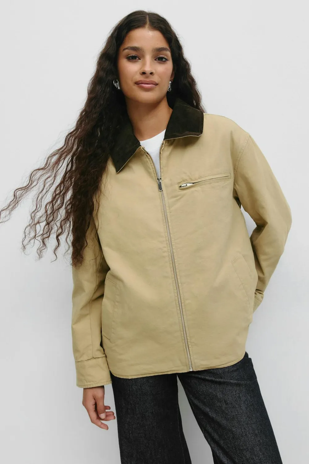 Gina Tricot Corduroy coar jacket Beige