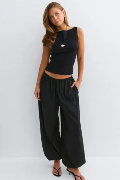 Gina Tricot Cotton baoon trouer Svart Outlet