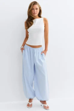Gina Tricot Cotton baoon trouer Blå Hot
