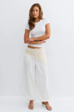 Gina Tricot Cotton baoon trouer Hvit Discount