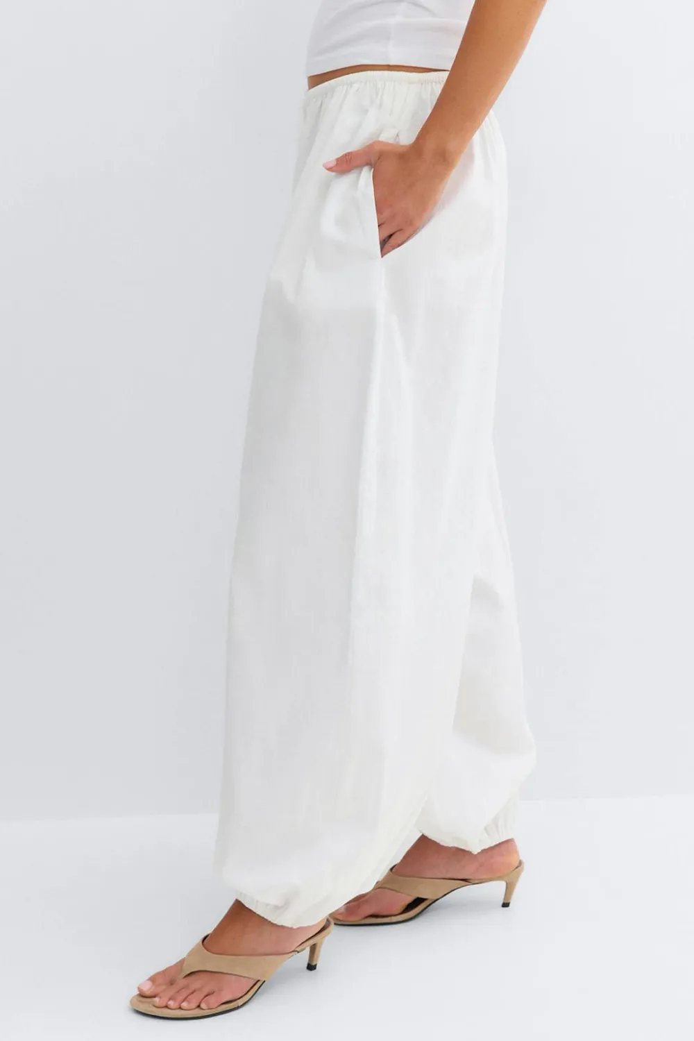 Gina Tricot Cotton baoon trouer Hvit Discount