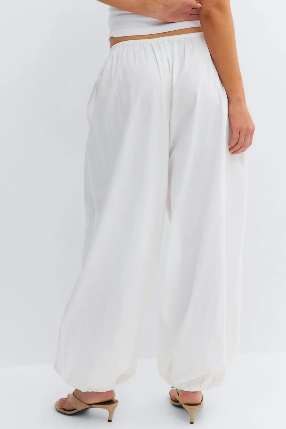 Gina Tricot Cotton baoon trouer Hvit Discount