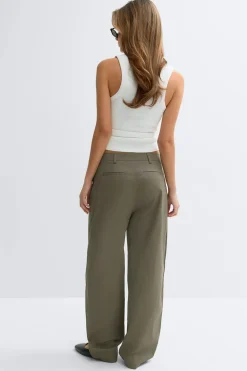 Gina Tricot Cotton barrel trousers Grønn Hot