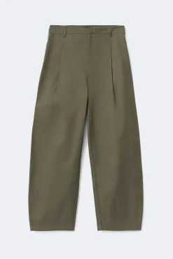 Gina Tricot Cotton barrel trousers Grønn Hot