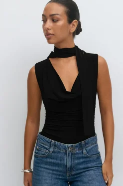 Gina Tricot Cowneck carf top Svart Best