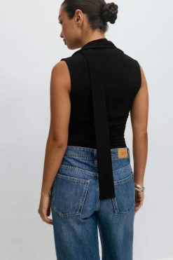 Gina Tricot Cowneck carf top Svart Best