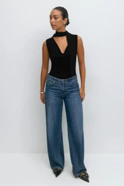 Gina Tricot Cowneck carf top Svart Best