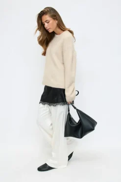 Gina Tricot Crew neck knitted weater Beige New