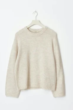 Gina Tricot Crew neck knitted weater Hvit Online