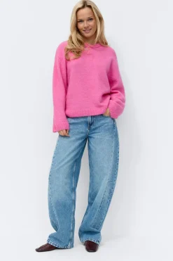 Gina Tricot Crew neck knitted weater Rosa New
