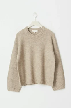Gina Tricot Crew neck knitted weater Beige Discount