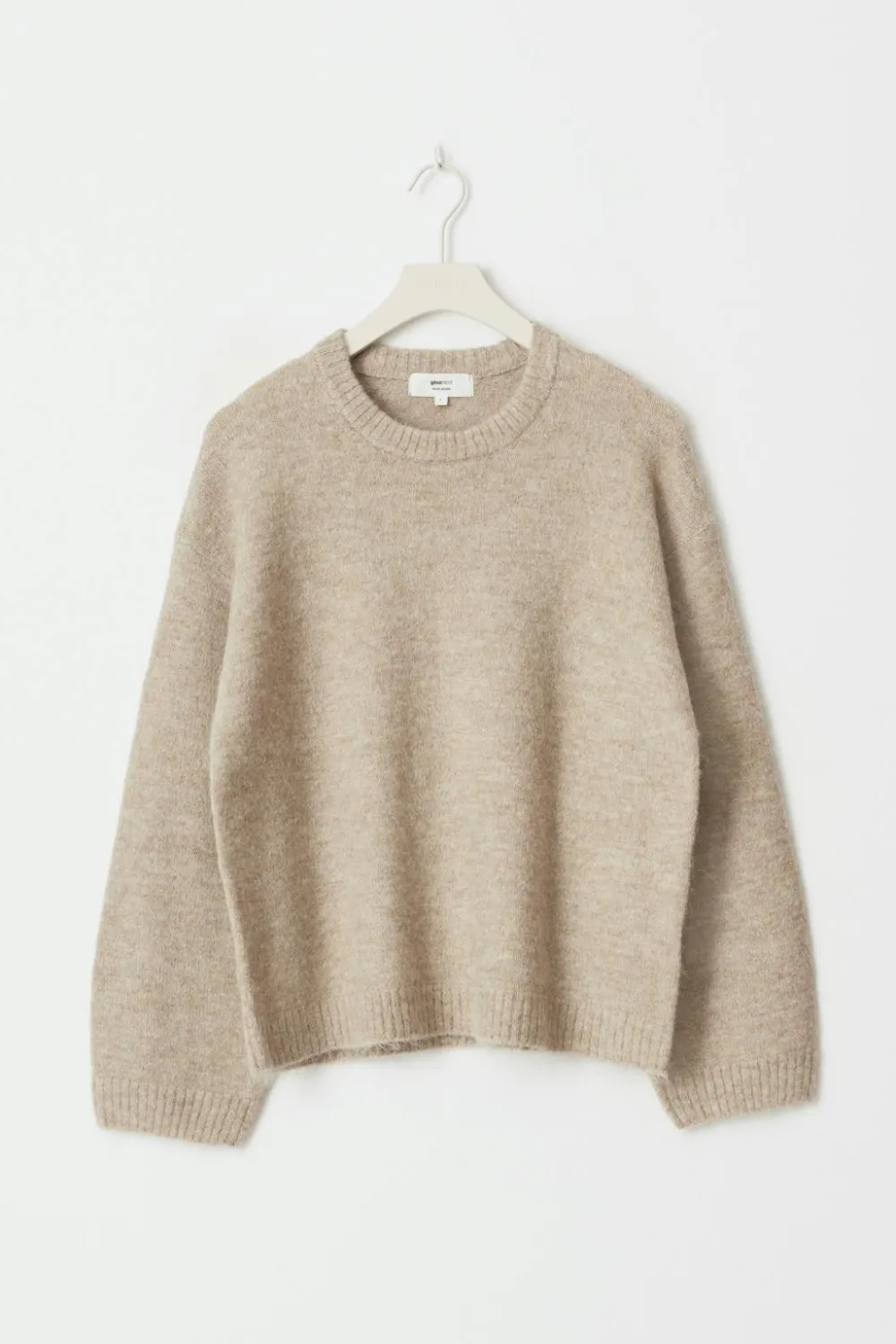 Gina Tricot Crew neck knitted weater Beige Discount