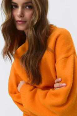 Gina Tricot Crew neck knitted weater Oransje Best