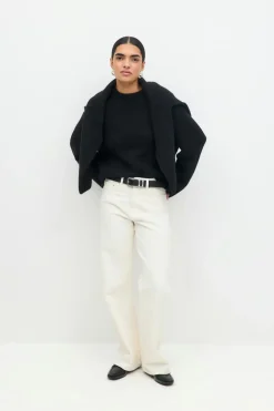 Gina Tricot Crew neck knitted weater Svart Clearance