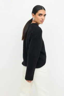 Gina Tricot Crew neck knitted weater Svart Clearance