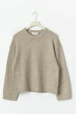 Gina Tricot Crew neck knitted weater Beige Outlet
