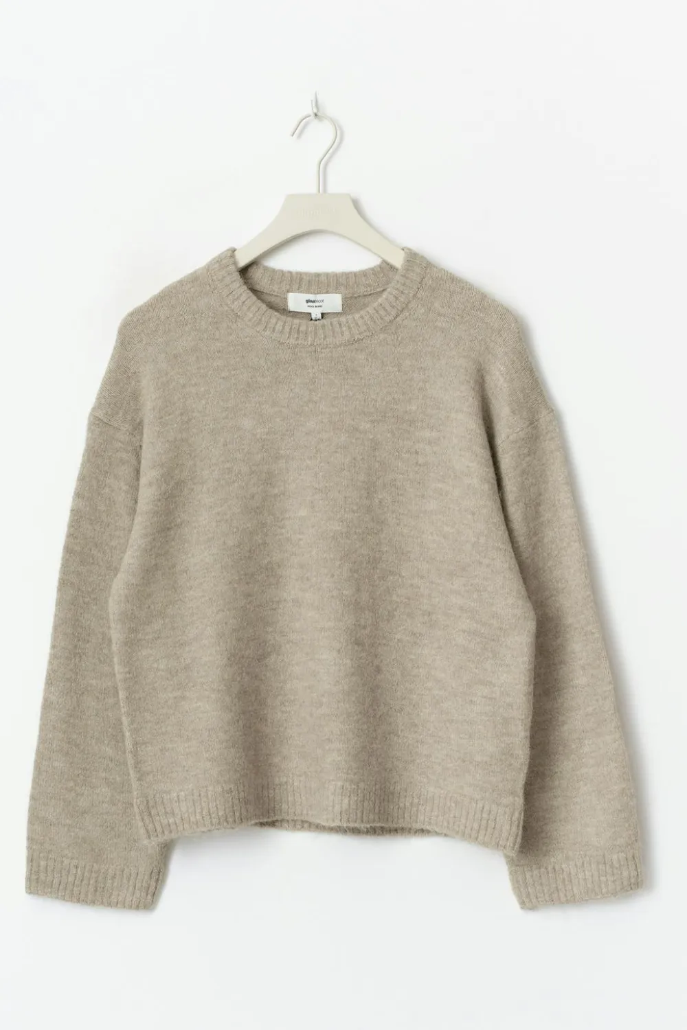 Gina Tricot Crew neck knitted weater Beige Outlet