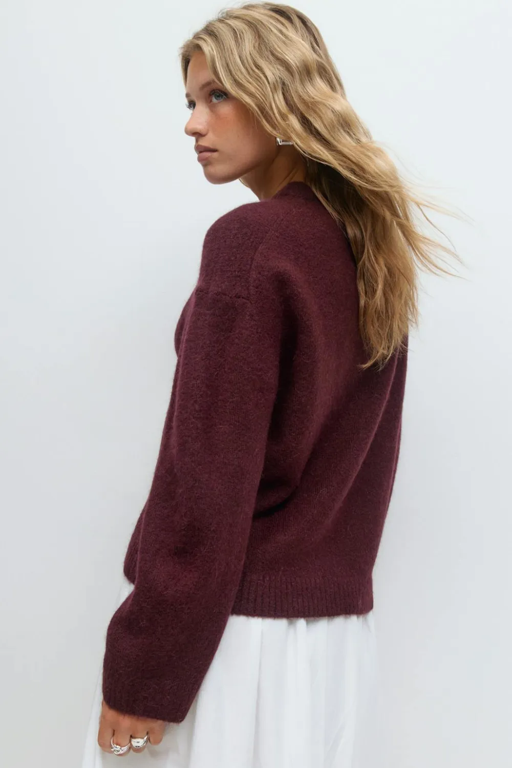 Gina Tricot Crew neck knitted weater Rød Hot