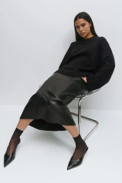 Gina Tricot Crew neck knitted weater Svart
