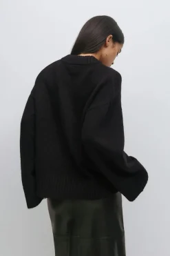 Gina Tricot Crew neck knitted weater Svart