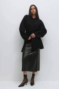 Gina Tricot Crew neck knitted weater Svart