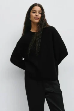 Gina Tricot Crew neck knitted weater Svart Outlet